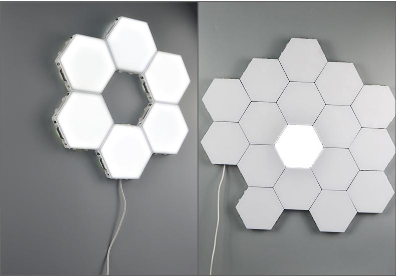 Hex LED White Night Light Panels Modern Quantum Smart Modular Touch